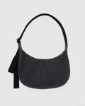 Medium Denim Crescent Bag - Washed Black Denim